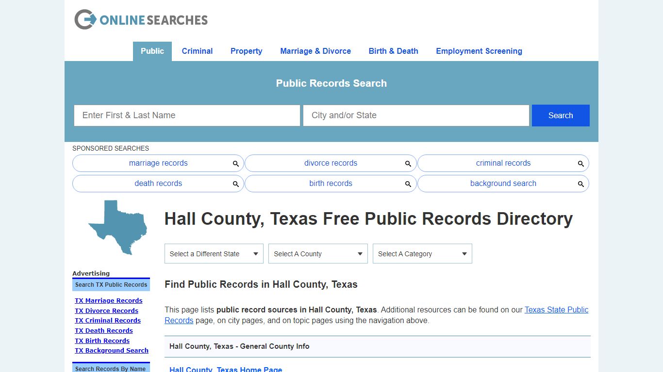 Hall County, Texas Public Records Directory