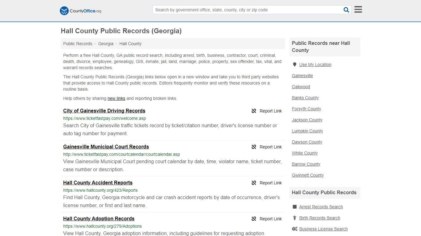 Public Records - Hall County, GA (Business, Criminal, GIS ...